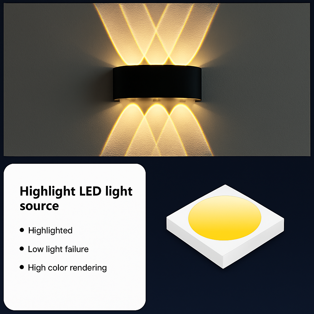 LED Wandlamp binnen buiten waterdicht IP65 aluminium 2W-12W zwart wit modern design vierkant sfeervol | Sulvida