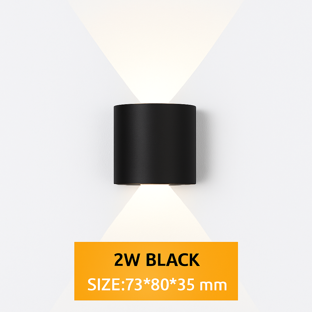 LED Wandlamp binnen buiten waterdicht IP65 aluminium 2W-12W zwart wit modern design vierkant sfeervol | Sulvida