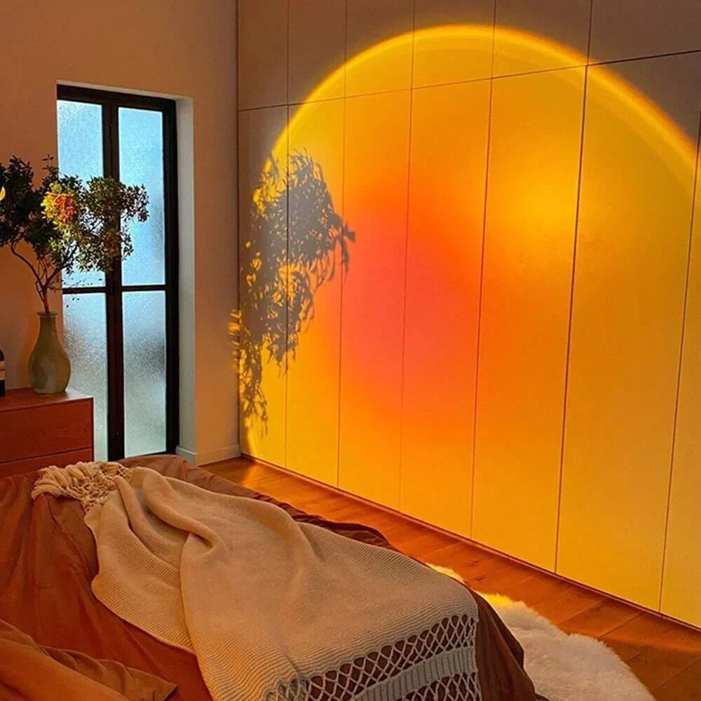 Zonsondergang Sfeerverlichting met 13 Kleuren Lichtmodi LED Projectielamp 360° Draaibaar Avondverlichting voor Woonkamer Slaapkamer | Sulvida