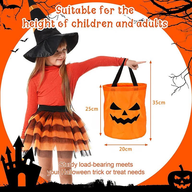 Verlichte Pompoen Snoepzak Halloween met LED Verlichting 3 Lichtmodi Kinderfeest Decoratie Trick or Treat | Sulvida