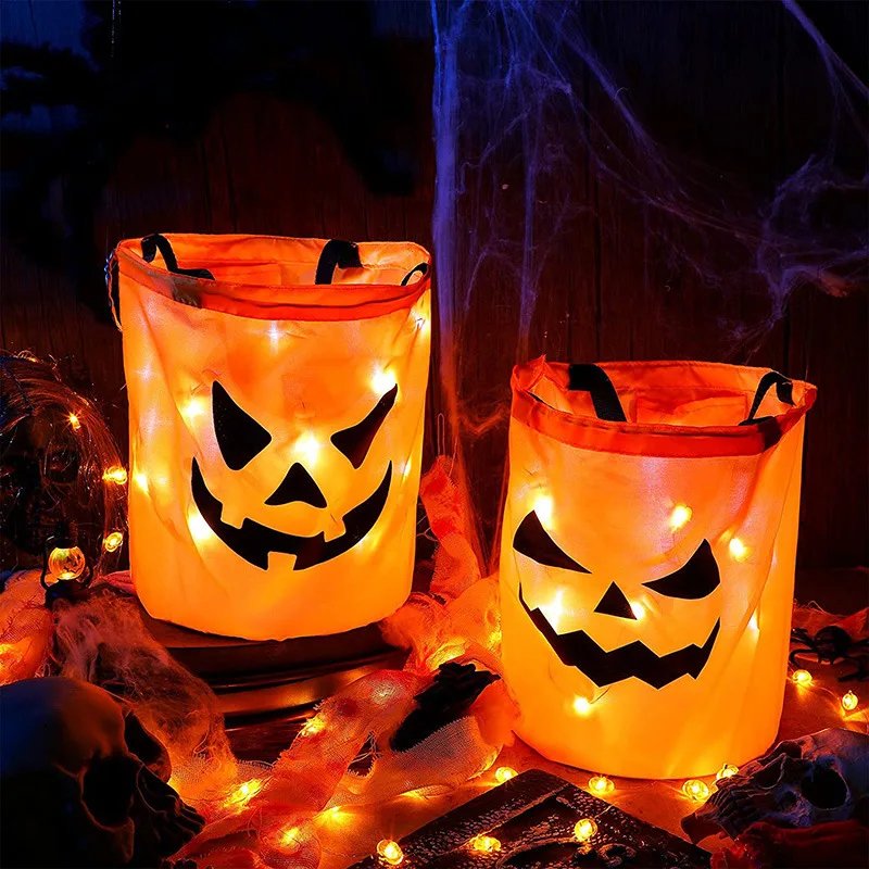 Verlichte Pompoen Snoepzak Halloween met LED Verlichting 3 Lichtmodi Kinderfeest Decoratie Trick or Treat | Sulvida