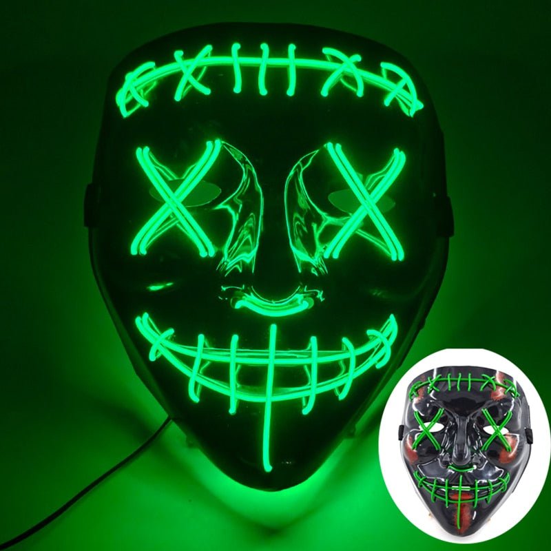 Oplichtend Masker voor Feest Halloween Cosplay Festival Volwassenen met LED Verlichting en Kleureffect | Sulvida