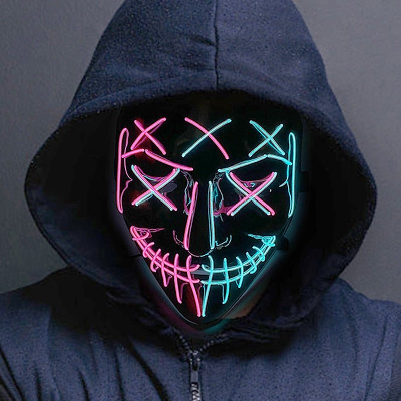 Oplichtend Masker voor Feest Halloween Cosplay Festival Volwassenen met LED Verlichting en Kleureffect | Sulvida
