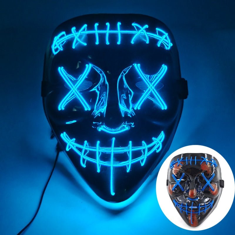 Oplichtend Masker voor Feest Halloween Cosplay Festival Volwassenen met LED Verlichting en Kleureffect | Sulvida