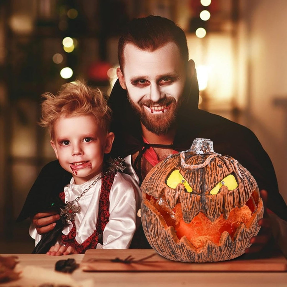 LED Pompoen Decoratielamp met Mond Beweging Halloween Sfeerverlichting Binnen Herfst Tafellamp Decoratie | Sulvida