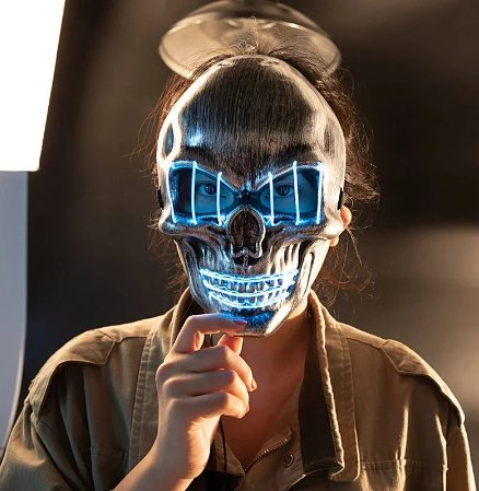 Verlicht Schedel Masker – LED Cosplay Accessoire voor Halloween & Feesten – Verstelbaar met Hoofdband | Sulvida