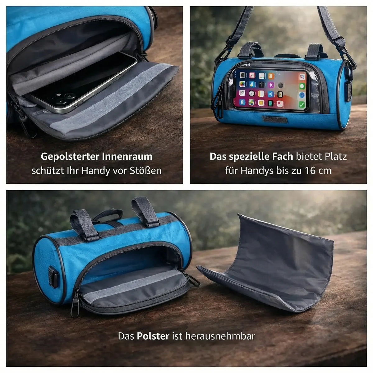 Sacoche de guidon de vélo avec fenêtre tactile pour téléphone, imperméable, compartiment de rangement et navigation | Sulvida