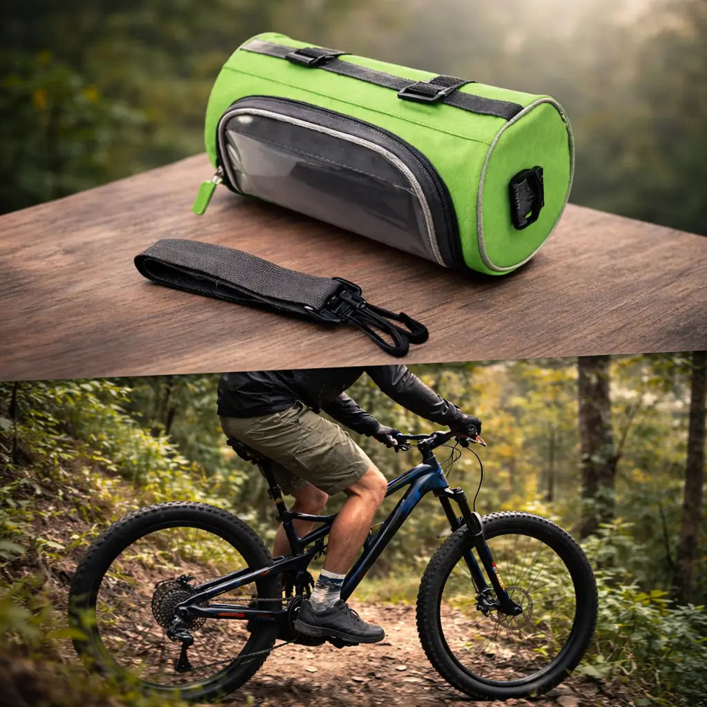 Sacoche de guidon de vélo avec fenêtre tactile pour téléphone, imperméable, compartiment de rangement et navigation | Sulvida