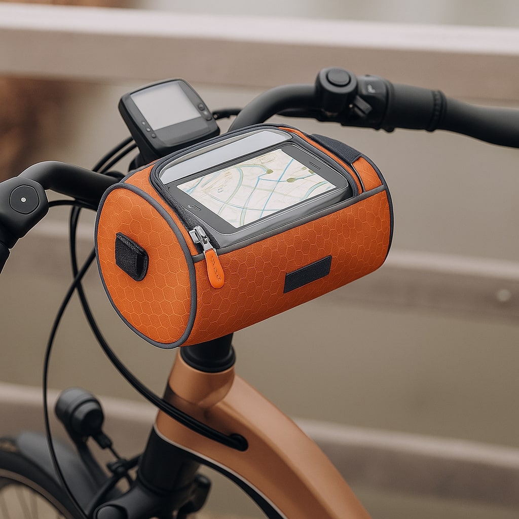 Sacoche de guidon de vélo avec fenêtre tactile pour téléphone, imperméable, compartiment de rangement et navigation | Sulvida