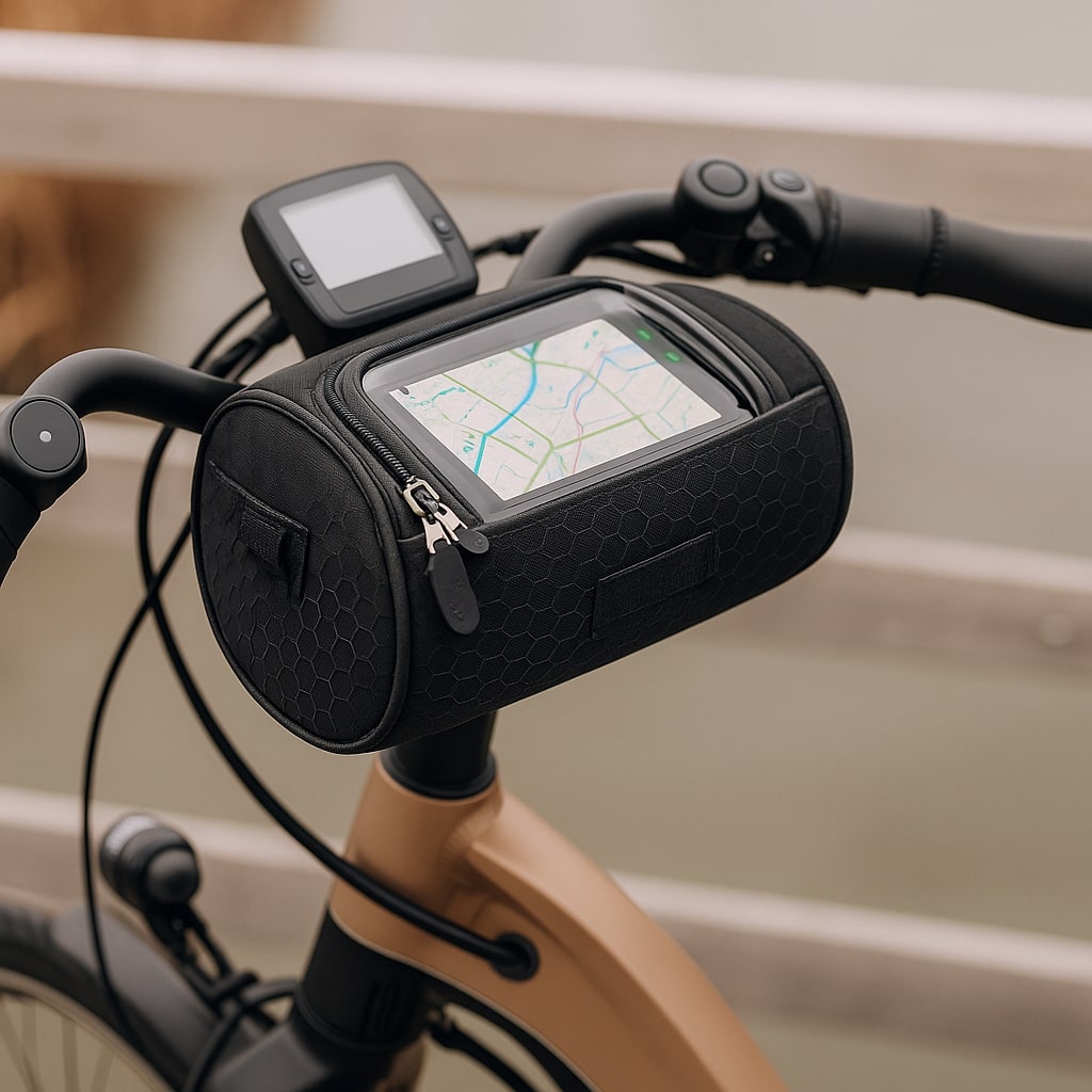 Sacoche de guidon de vélo avec fenêtre tactile pour téléphone, imperméable, compartiment de rangement et navigation | Sulvida