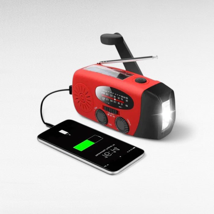 Multifunctionele Dynamo Noodradio Zaklamp Powerbank Handslinger Opladen Zonne-energie Solar FM AM voor Camping | Sulvida