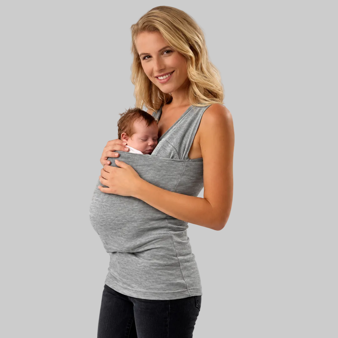 T-shirt de portage pour bébé et parents, peau à peau et allaitement, unisexe, noir, gris et vert, portage mains libres, S-XXL | Sulvida
