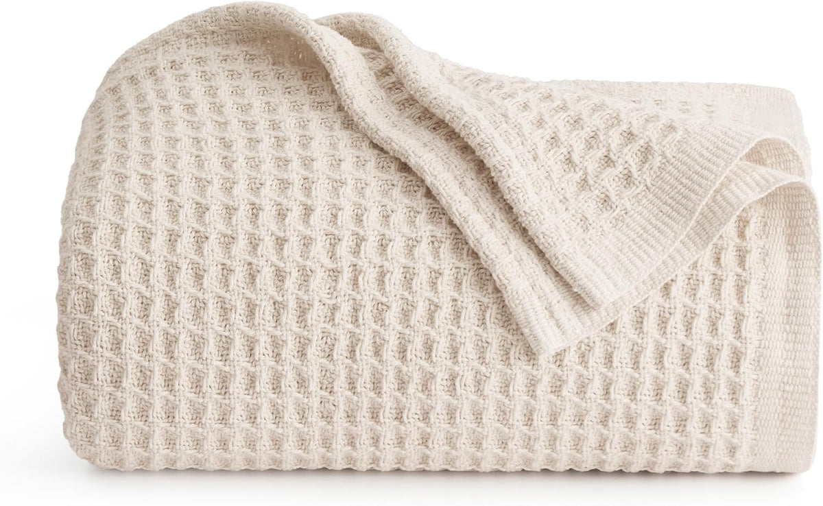 Katoenen Wafelweefsel Deken Queen Size Zacht Ademend Licht Luxe Zomerdeken voor Bed Bank Slaapkamer Comfort | Sulvida