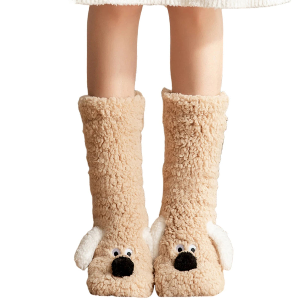 Pluche Fuzzy Sokken met Hondenmotief – Warme Wintersokken met Zachte Fleece voor Ultiem Comfort en Gezelligheid | Sulvida