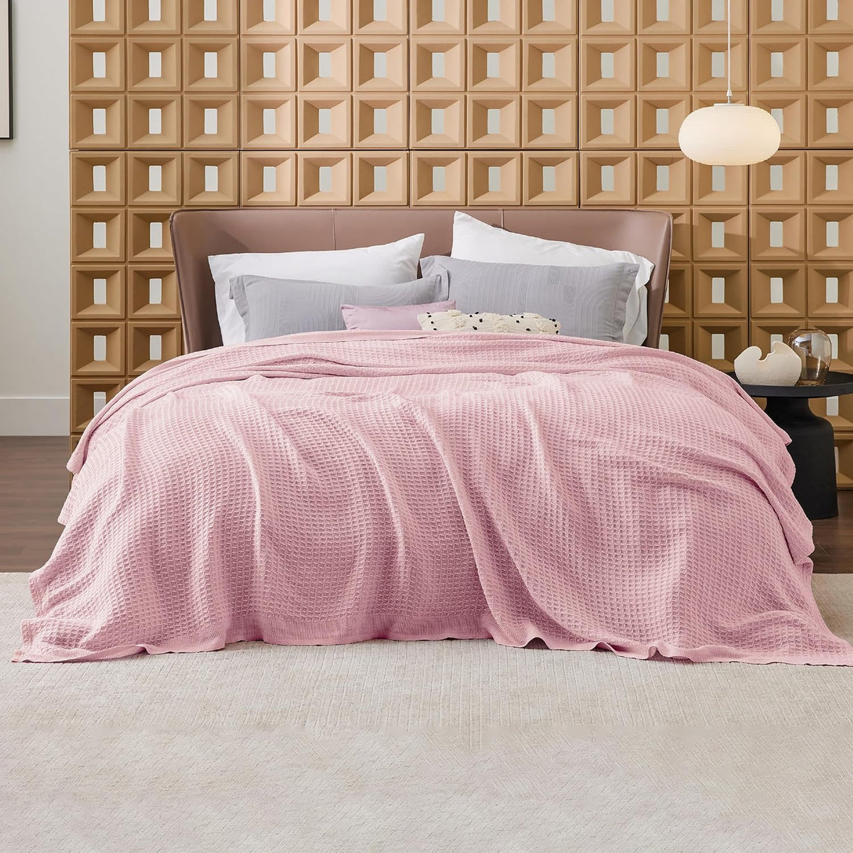 Katoenen Wafelweefsel Deken Queen Size Zacht Ademend Licht Luxe Zomerdeken voor Bed Bank Slaapkamer Comfort | Sulvida