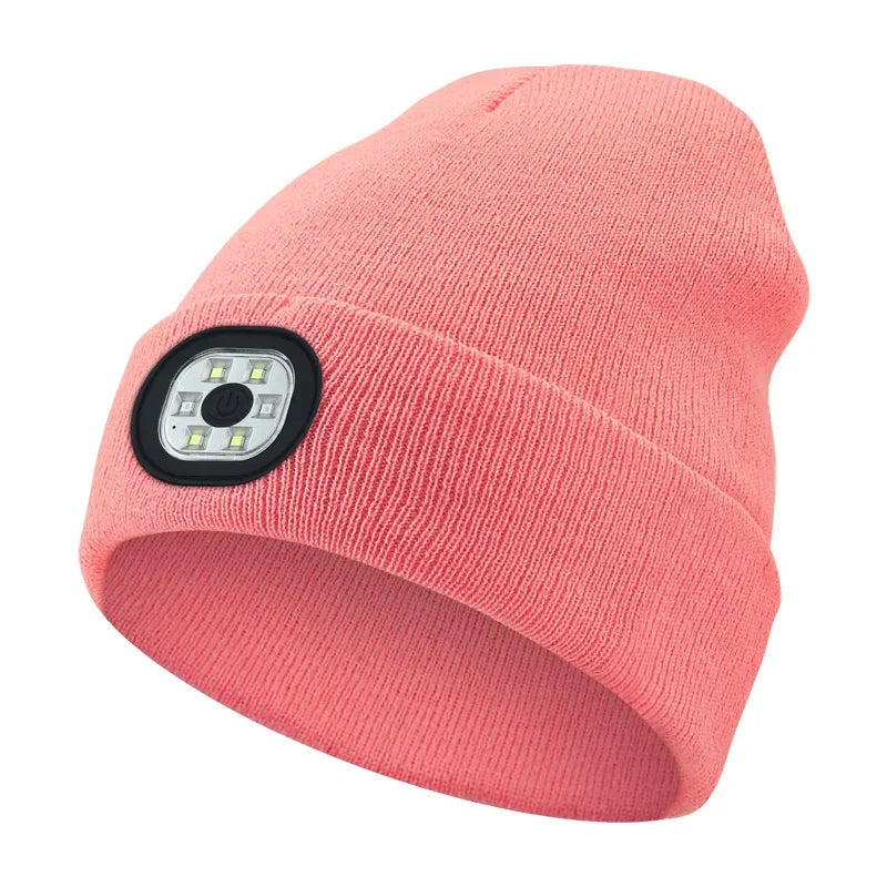 Oplaadbare LED Muts met Geïntegreerde Verlichting voor Winter Wandelen Hardlopen en Outdoor Activiteiten | Sulvida