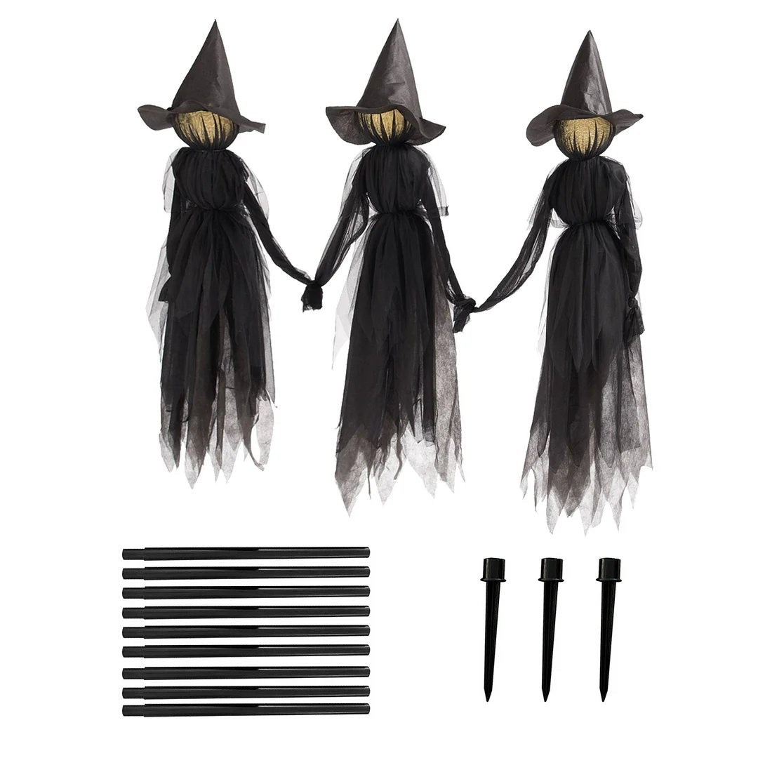Verlichte heksenprikkers met LED voor tuindecoratie Halloween griezelig spookachtig sfeerverlichting | Sulvida