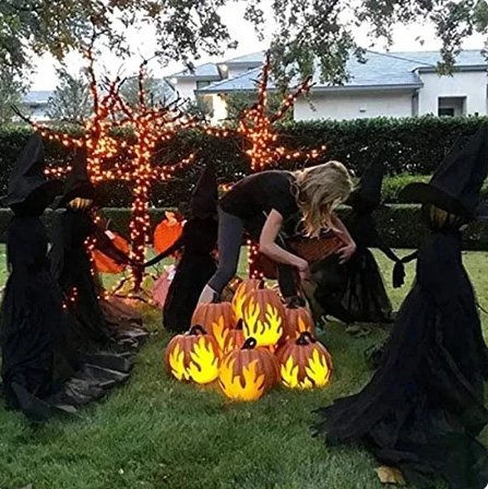 Verlichte heksenprikkers met LED voor tuindecoratie Halloween griezelig spookachtig sfeerverlichting | Sulvida