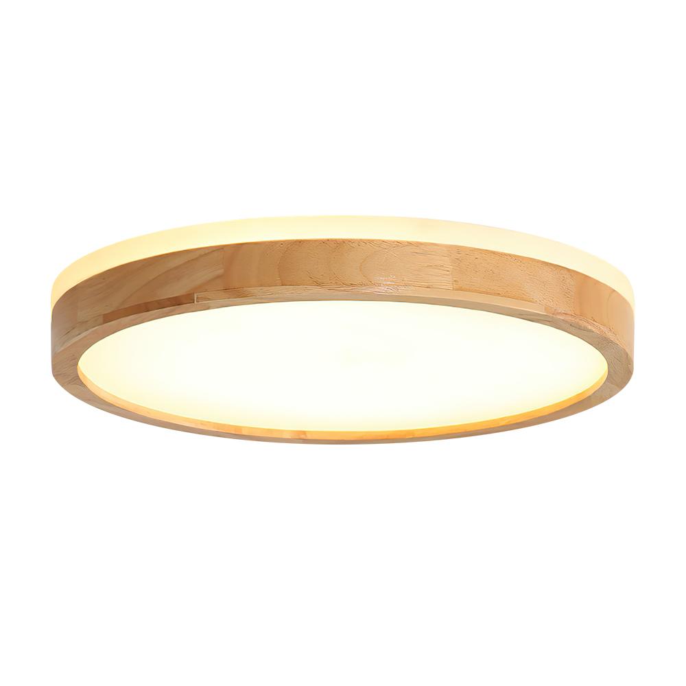 Ronde houten plafondlamp LED ultradun met 5 kleuren lichttemperaturen plafondverlichting modern dimbaar | Sulvida