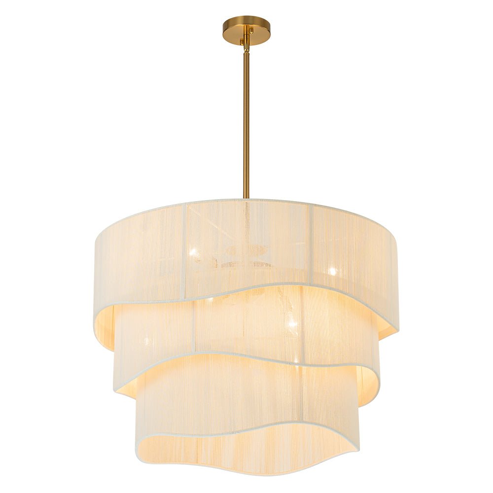 Hanglamp Gelaagd Beige Geweven Touw Ø70cm Boho Sfeerverlichting Eetkamer Woonkamer Entree 6-Lichts E12 | Sulvida