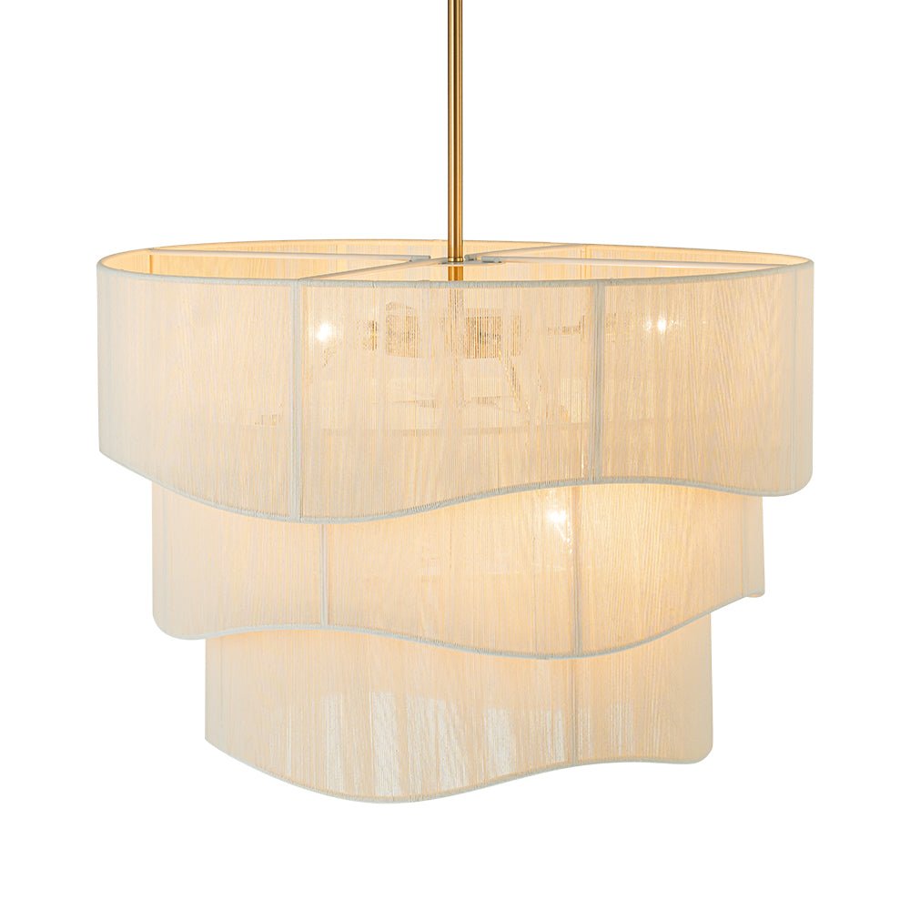 Hanglamp Gelaagd Beige Geweven Touw Ø70cm Boho Sfeerverlichting Eetkamer Woonkamer Entree 6-Lichts E12 | Sulvida
