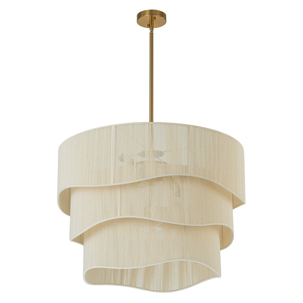 Hanglamp Gelaagd Beige Geweven Touw Ø70cm Boho Sfeerverlichting Eetkamer Woonkamer Entree 6-Lichts E12 | Sulvida