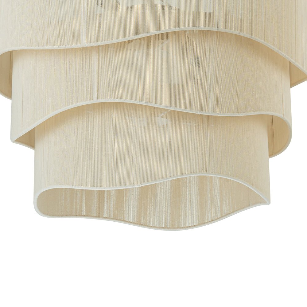 Hanglamp Gelaagd Beige Geweven Touw Ø70cm Boho Sfeerverlichting Eetkamer Woonkamer Entree 6-Lichts E12 | Sulvida