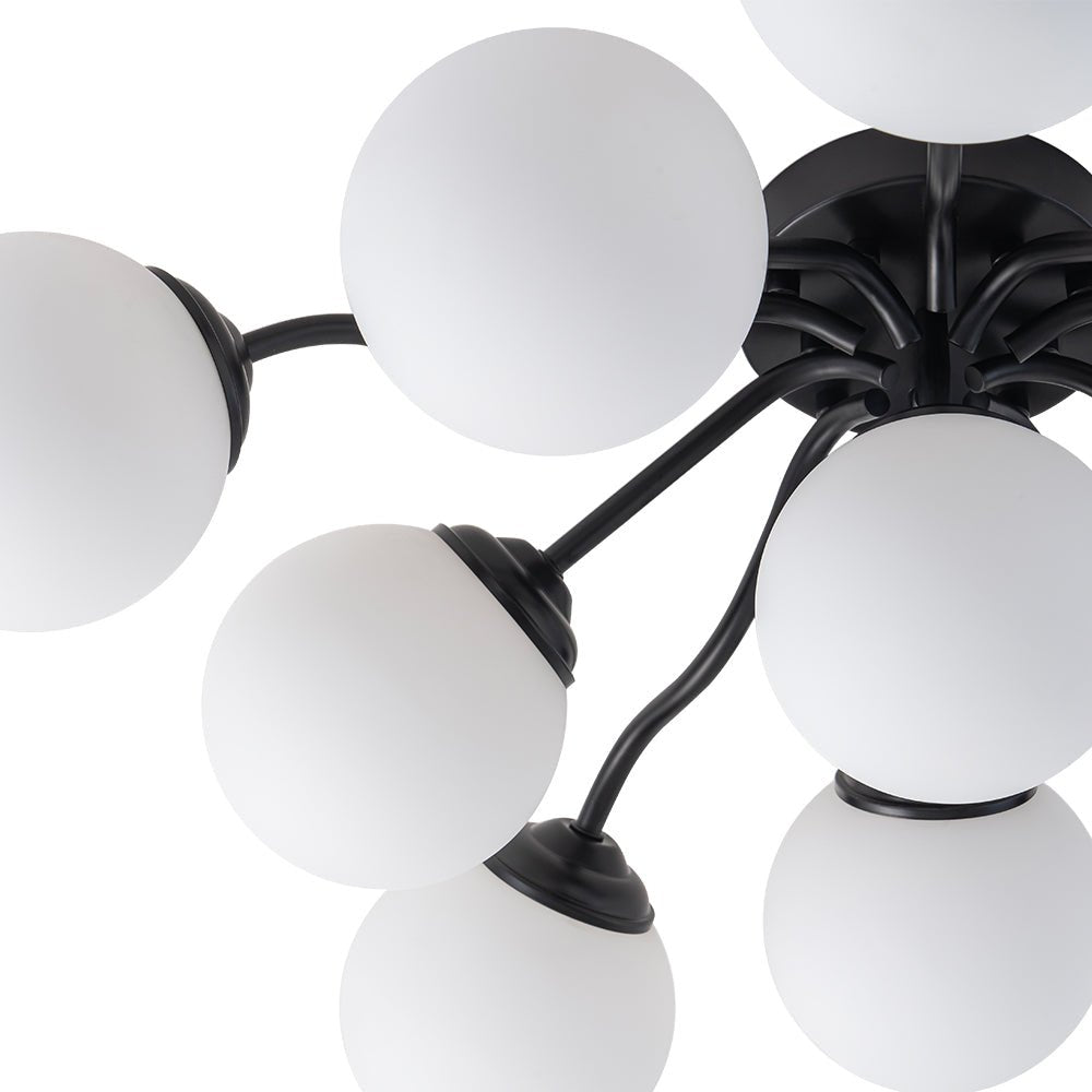 Plafondlamp Geborsteld Messing met Melkglazen Bollen Modern Design 6/11/16 Lichtpunten Dimbaar Sputnik Stijl | Sulvida