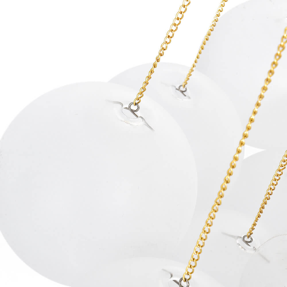 Glazen Bellenhanglamp Mat Opaal Cluster 19 of 37 Bollen Goud Zwart Modern Design Eetkamer Woonkamer E26 | Sulvida