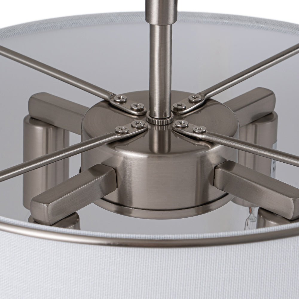 Plafondlamp Linnen Drum Vorm Messing Nikkel Semi-Flush Mount 4 Lichtpunten Klassiek Elegant Woonkamer | Sulvida