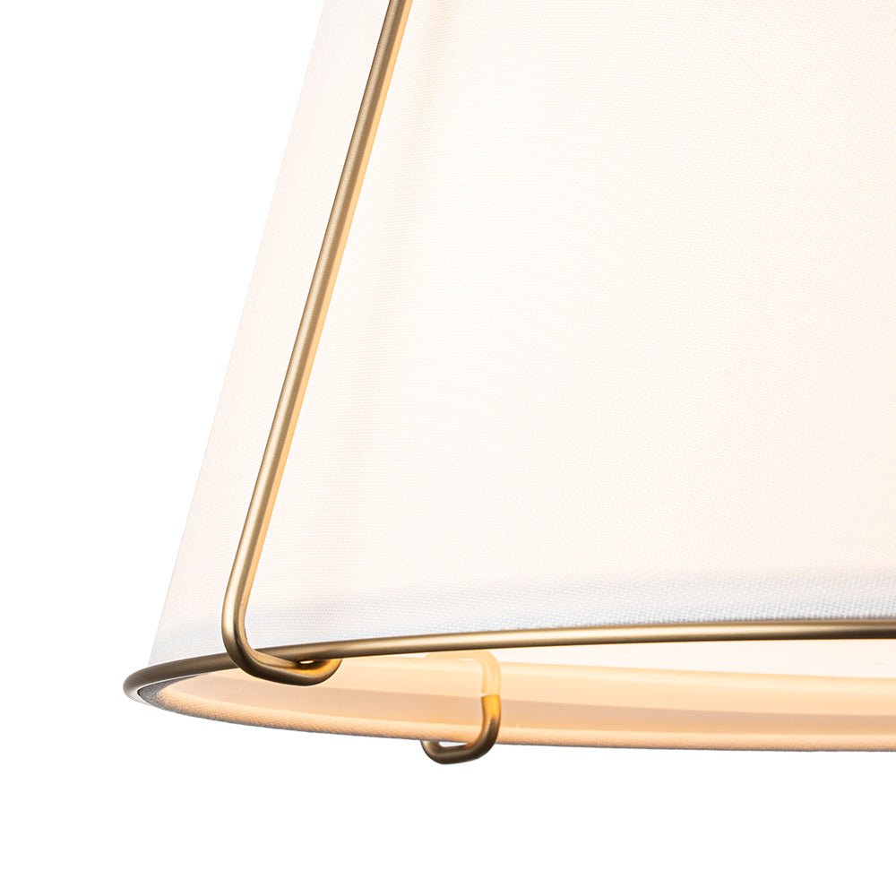 Plafondlamp Linnen Drum Vorm Messing Nikkel Semi-Flush Mount 4 Lichtpunten Klassiek Elegant Woonkamer | Sulvida