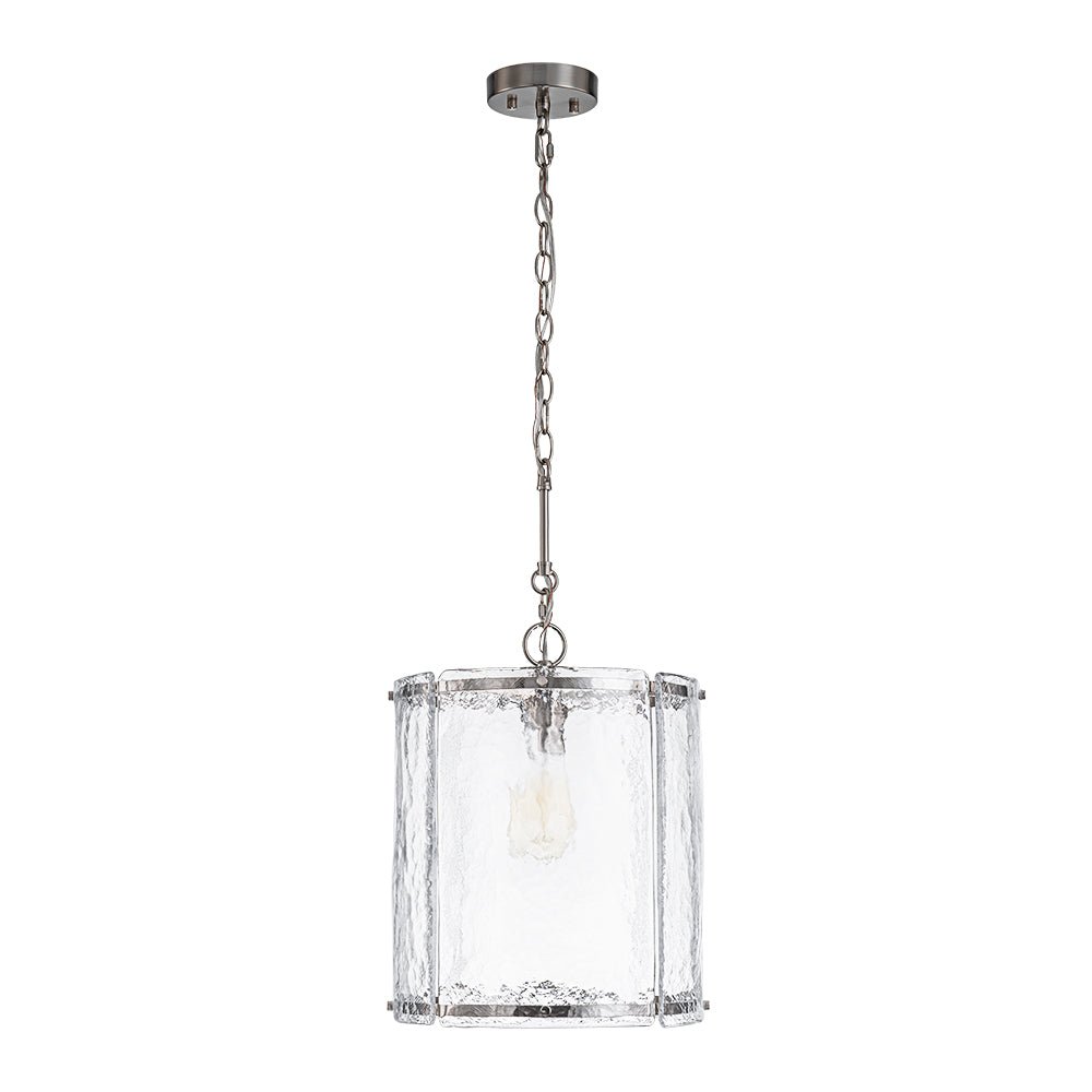 Hanglamp Glas Cilindervormig Kooi Metaal Transparant Geribbeld Water Textuur Keukenlamp Eetkamer Woonkamer | Sulvida