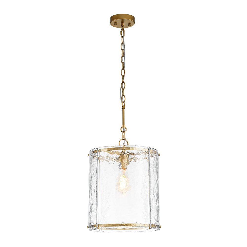 Hanglamp Glas Cilindervormig Kooi Metaal Transparant Geribbeld Water Textuur Keukenlamp Eetkamer Woonkamer | Sulvida
