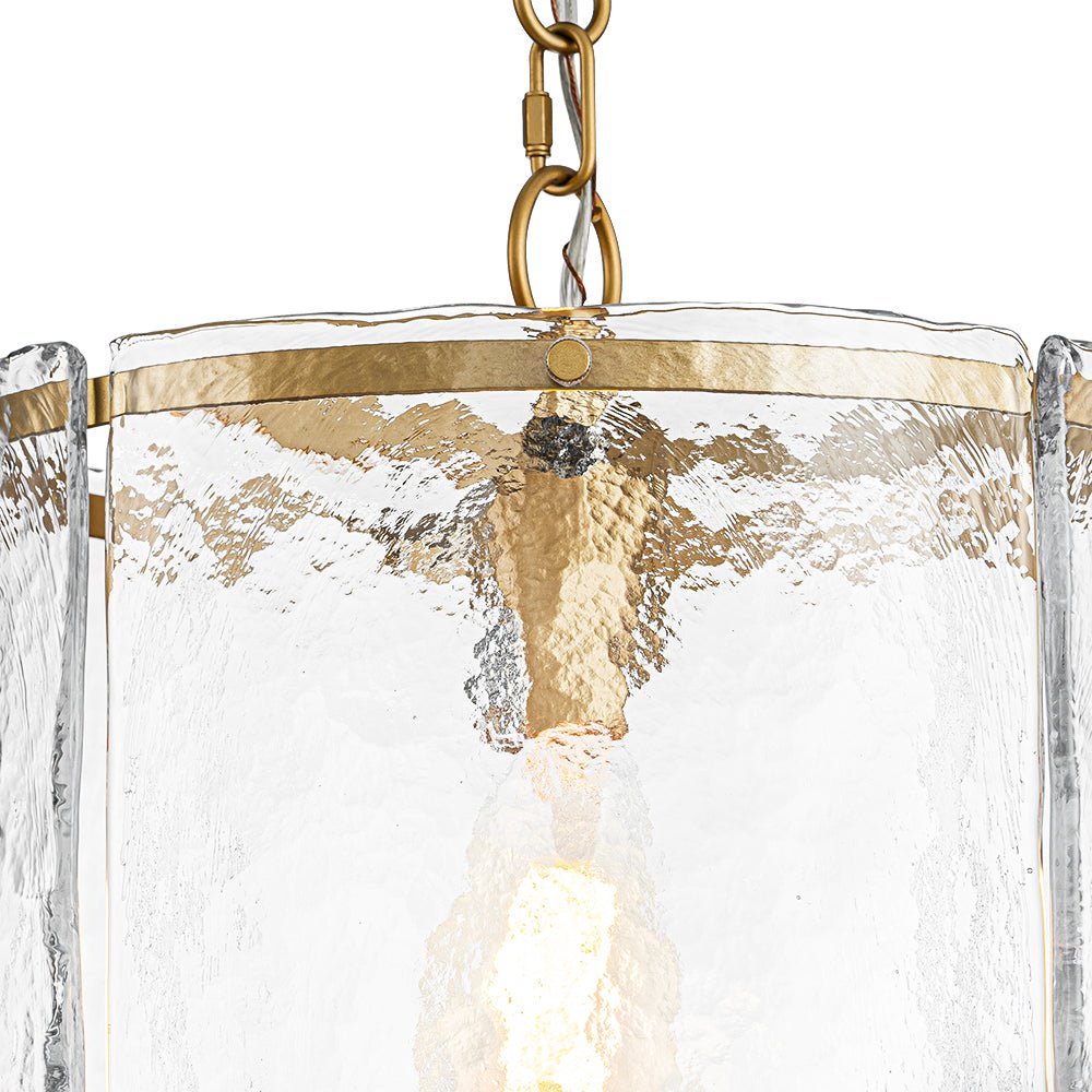 Hanglamp Glas Cilindervormig Kooi Metaal Transparant Geribbeld Water Textuur Keukenlamp Eetkamer Woonkamer | Sulvida
