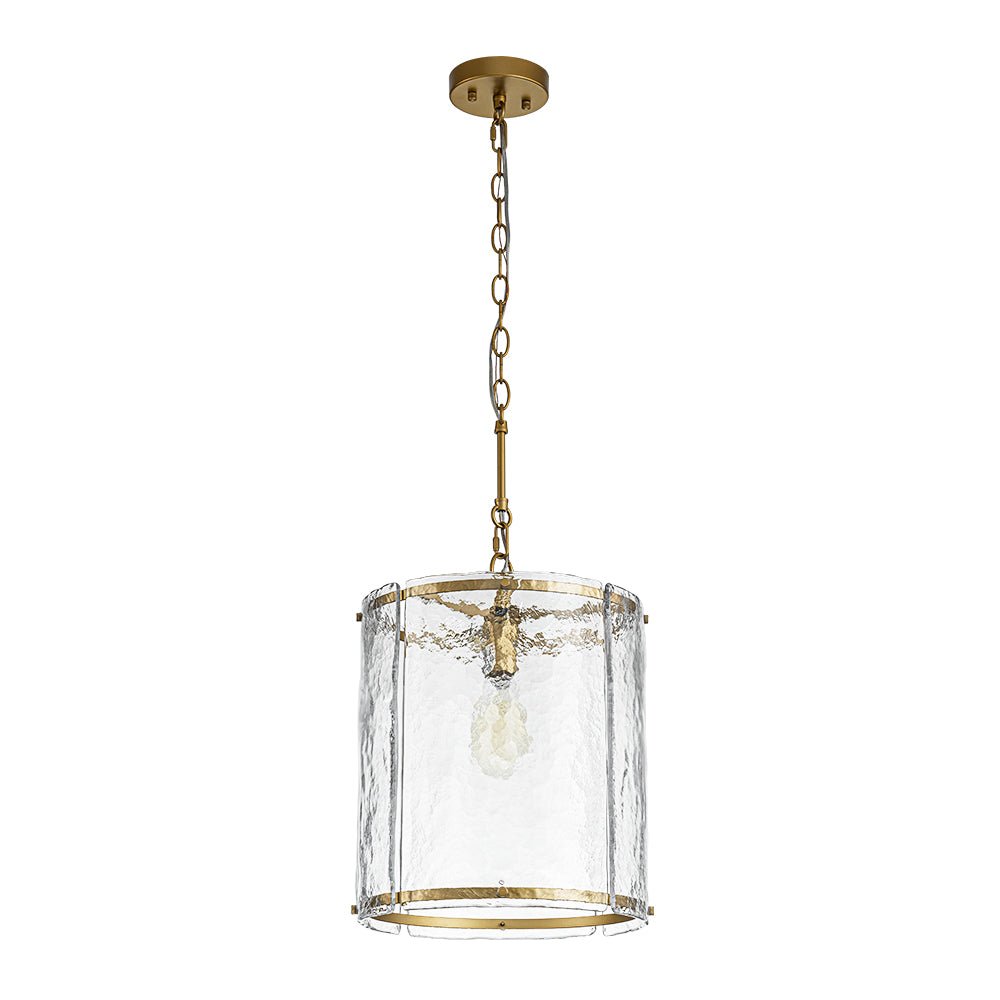 Hanglamp Glas Cilindervormig Kooi Metaal Transparant Geribbeld Water Textuur Keukenlamp Eetkamer Woonkamer | Sulvida