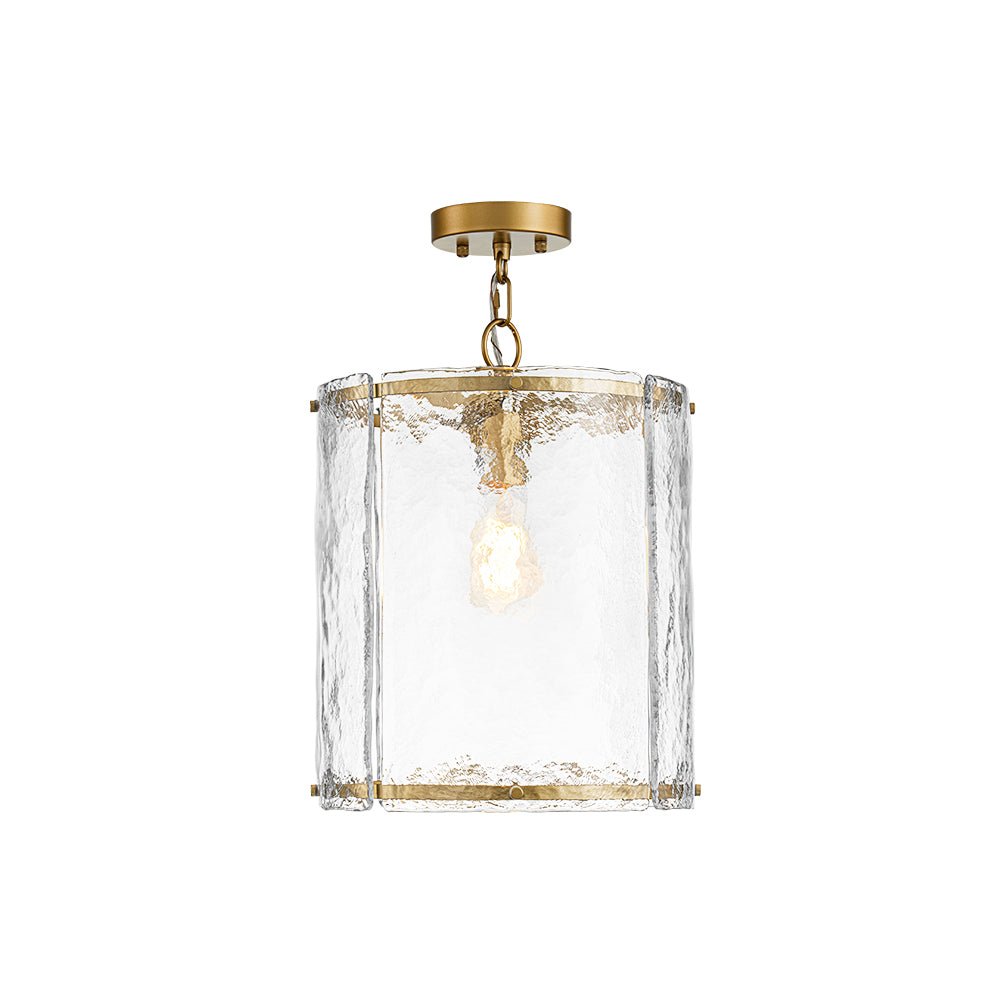 Hanglamp Glas Cilindervormig Kooi Metaal Transparant Geribbeld Water Textuur Keukenlamp Eetkamer Woonkamer | Sulvida