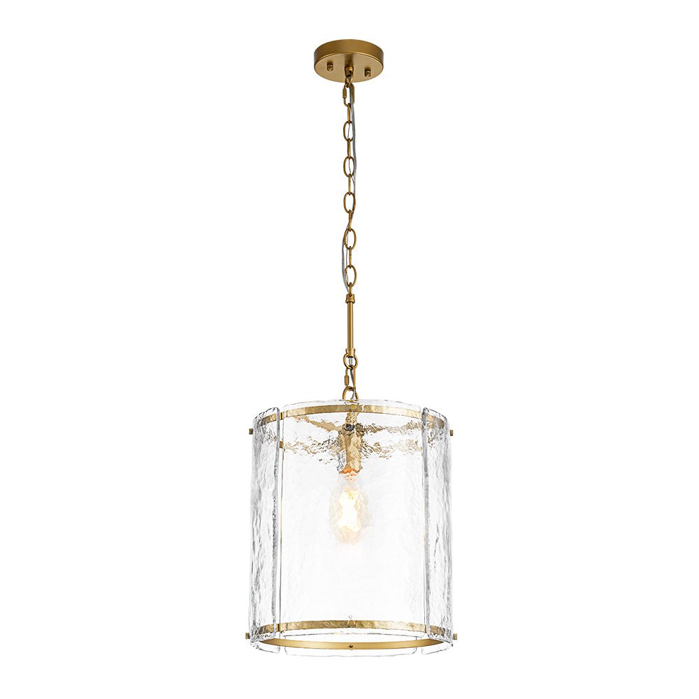 Hanglamp Glas Cilindervormig Kooi Metaal Transparant Geribbeld Water Textuur Keukenlamp Eetkamer Woonkamer | Sulvida