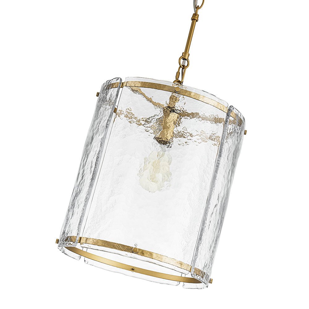 Hanglamp Glas Cilindervormig Kooi Metaal Transparant Geribbeld Water Textuur Keukenlamp Eetkamer Woonkamer | Sulvida