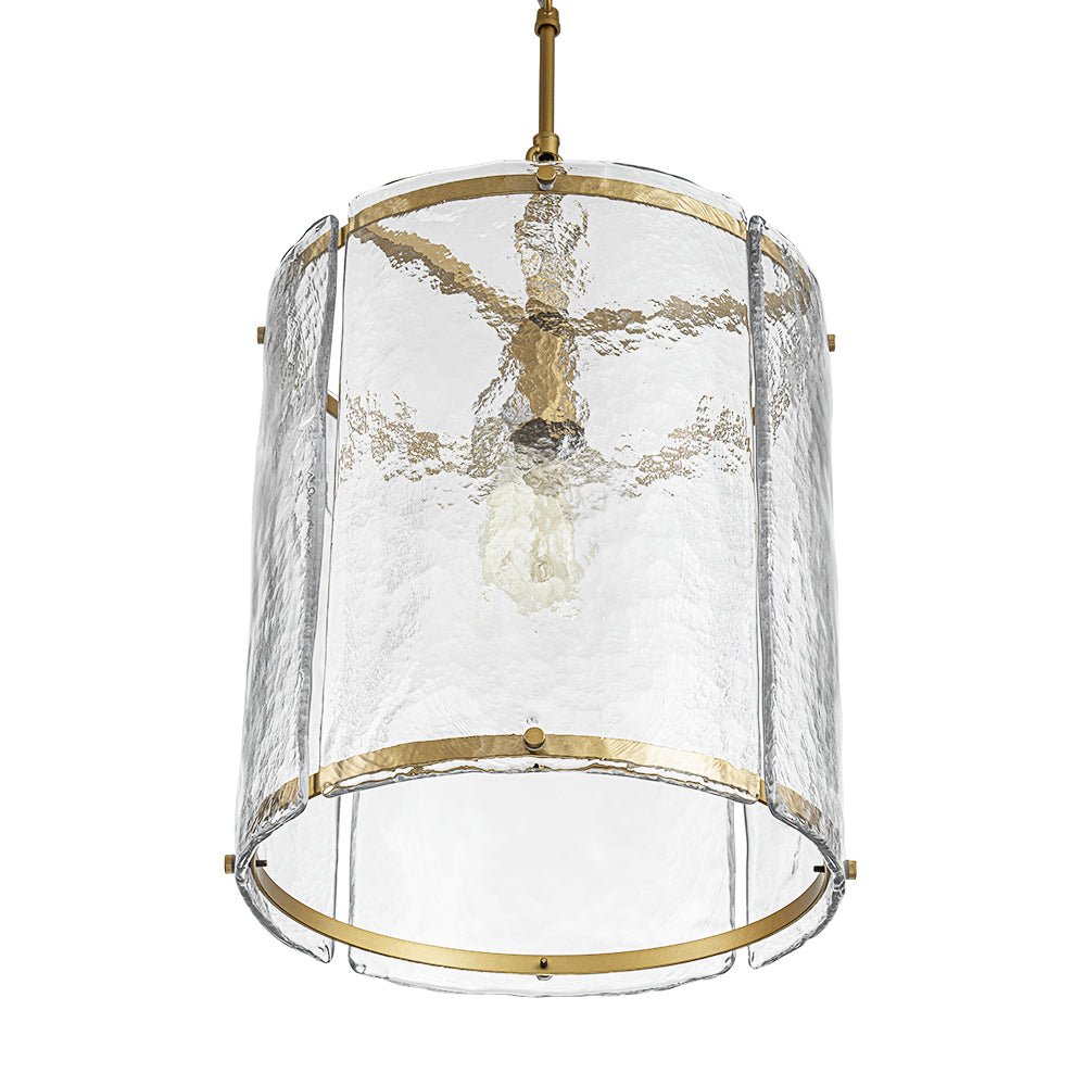 Hanglamp Glas Cilindervormig Kooi Metaal Transparant Geribbeld Water Textuur Keukenlamp Eetkamer Woonkamer | Sulvida