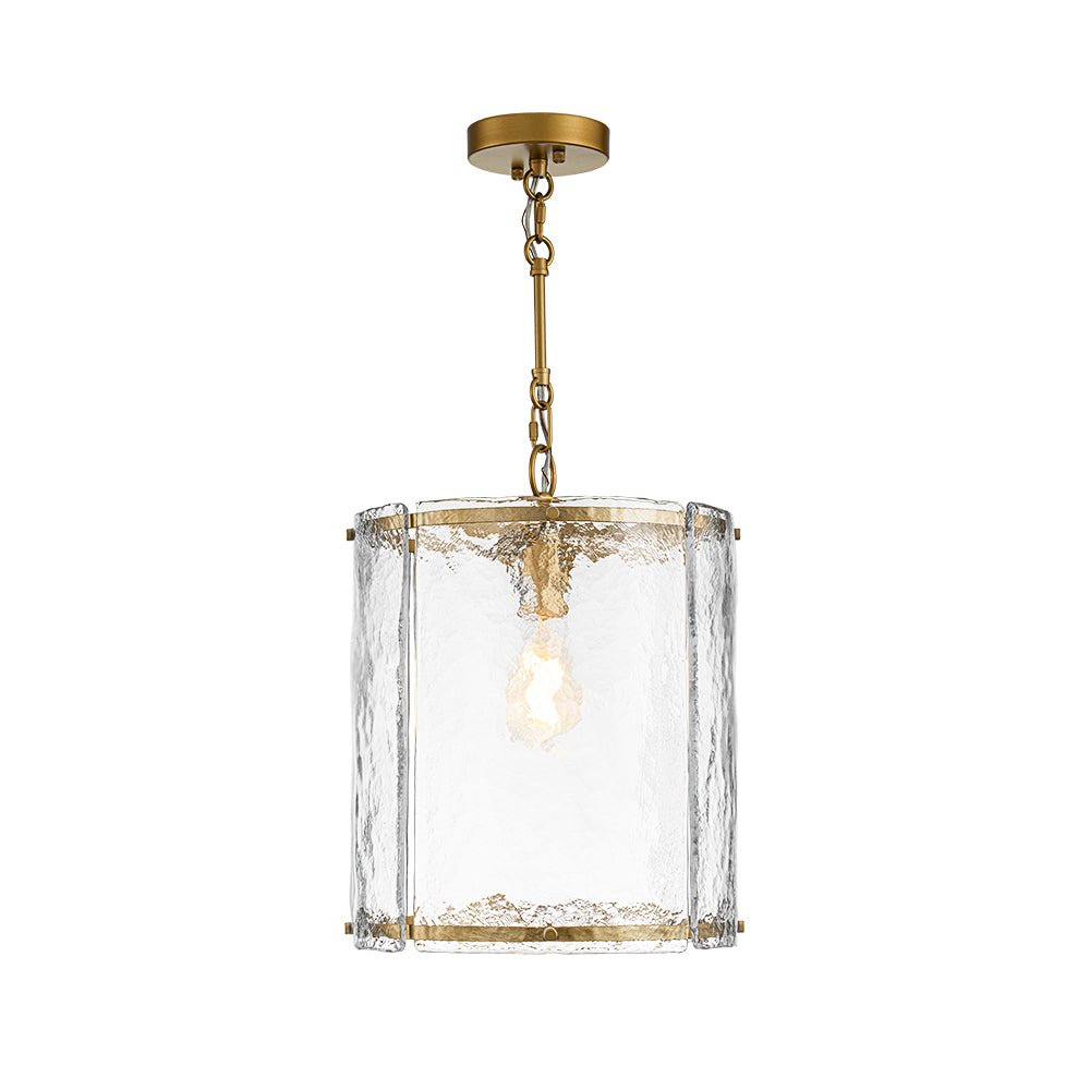 Hanglamp Glas Cilindervormig Kooi Metaal Transparant Geribbeld Water Textuur Keukenlamp Eetkamer Woonkamer | Sulvida