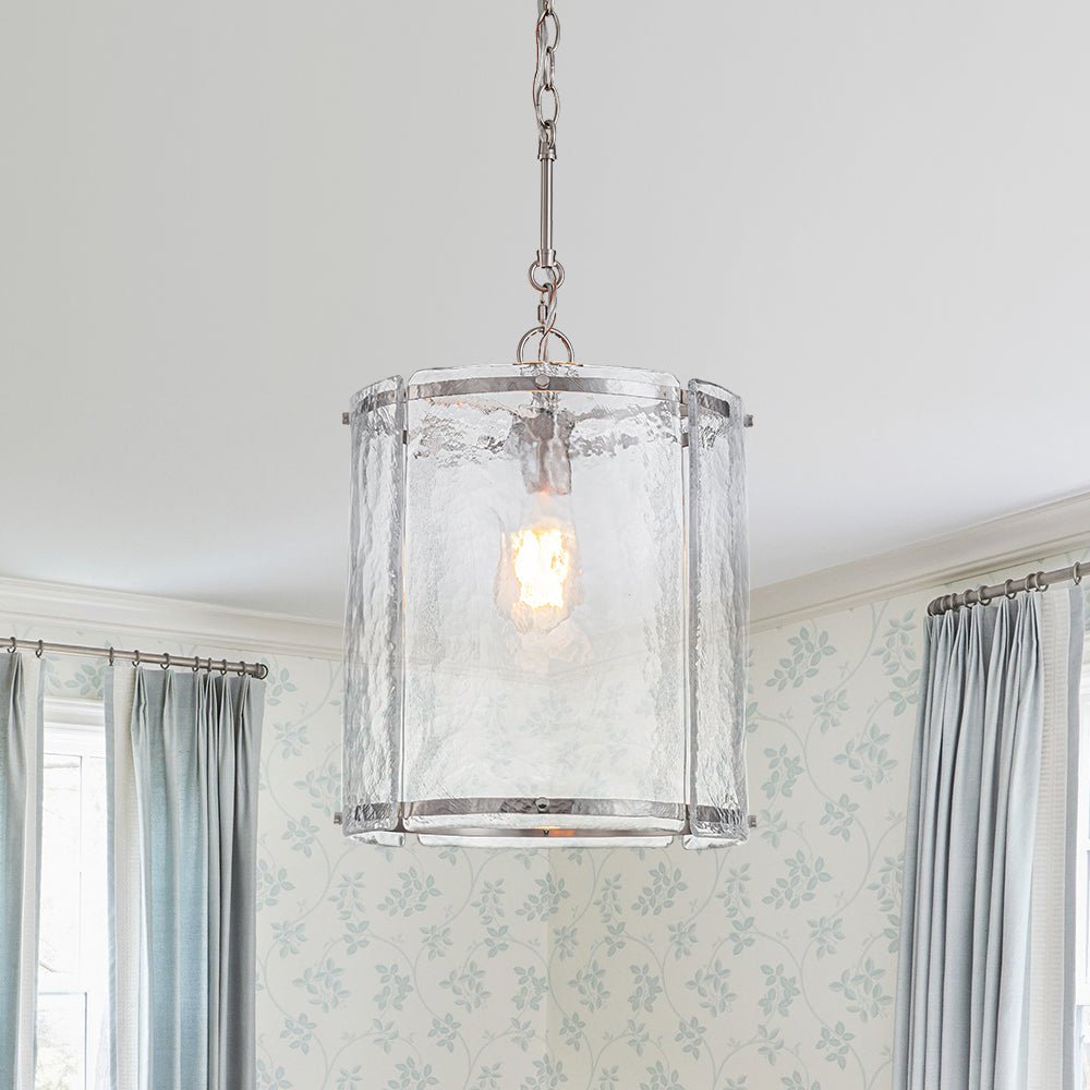 Hanglamp Glas Cilindervormig Kooi Metaal Transparant Geribbeld Water Textuur Keukenlamp Eetkamer Woonkamer | Sulvida