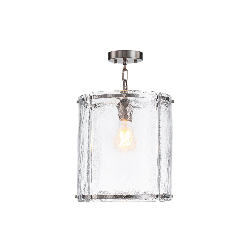 Hanglamp Glas Cilindervormig Kooi Metaal Transparant Geribbeld Water Textuur Keukenlamp Eetkamer Woonkamer | Sulvida
