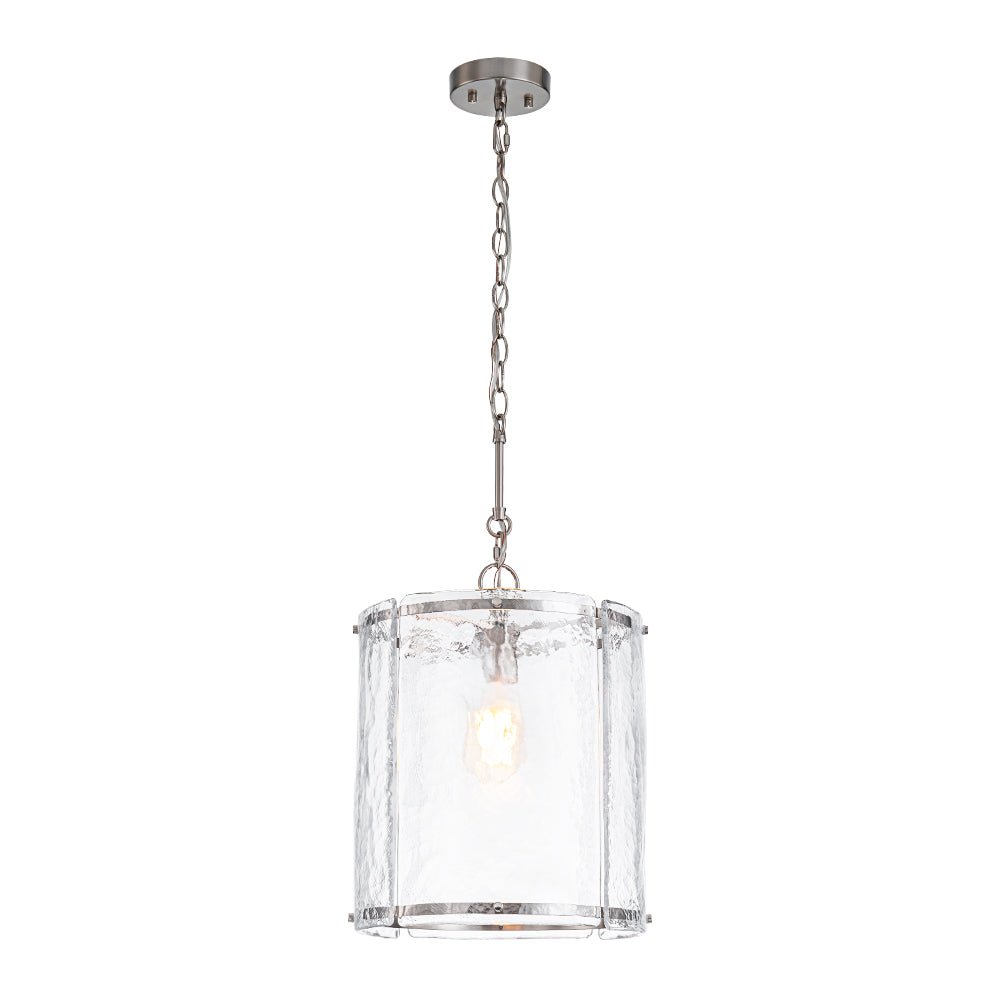 Hanglamp Glas Cilindervormig Kooi Metaal Transparant Geribbeld Water Textuur Keukenlamp Eetkamer Woonkamer | Sulvida