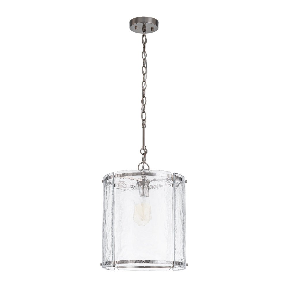 Hanglamp Glas Cilindervormig Kooi Metaal Transparant Geribbeld Water Textuur Keukenlamp Eetkamer Woonkamer | Sulvida