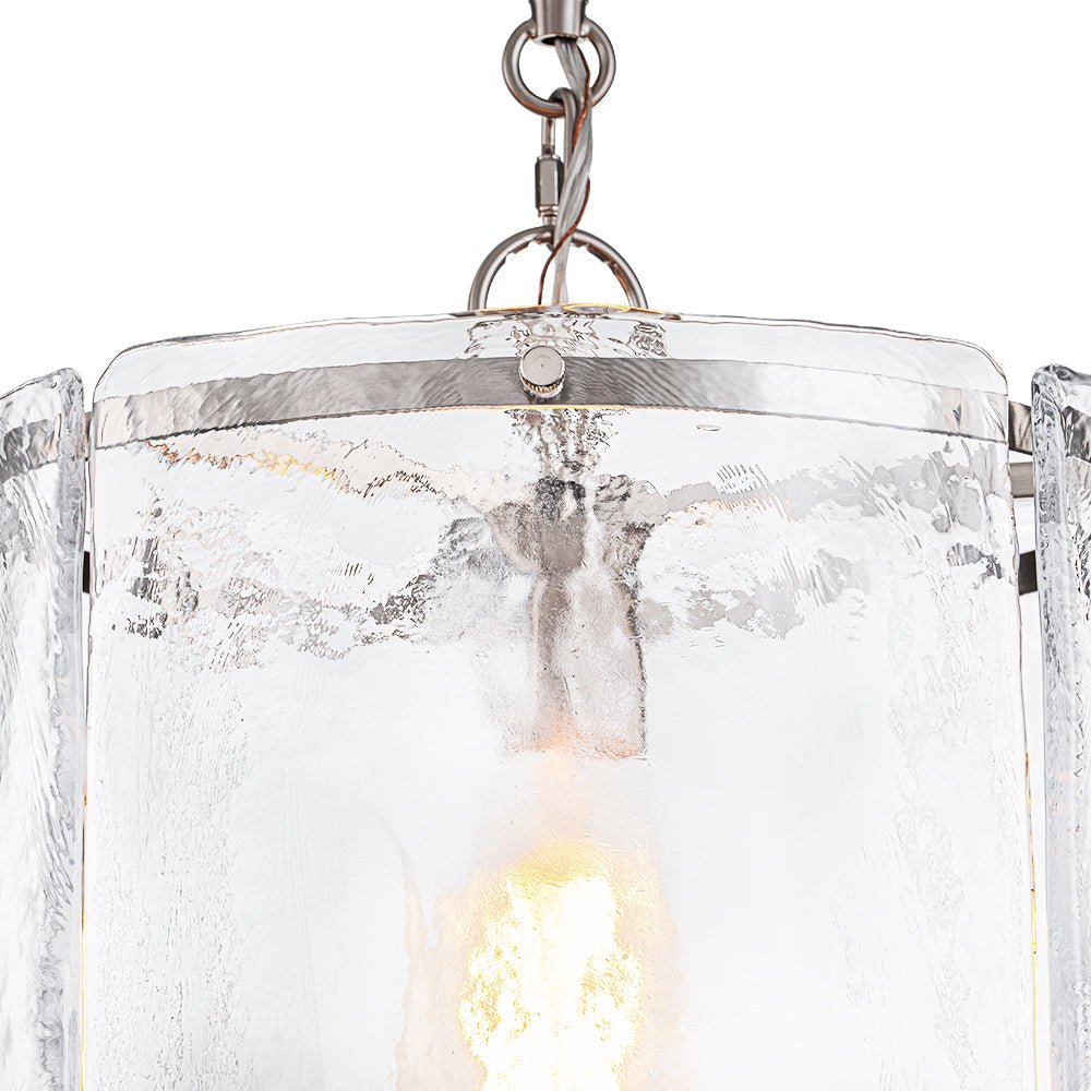Hanglamp Glas Cilindervormig Kooi Metaal Transparant Geribbeld Water Textuur Keukenlamp Eetkamer Woonkamer | Sulvida
