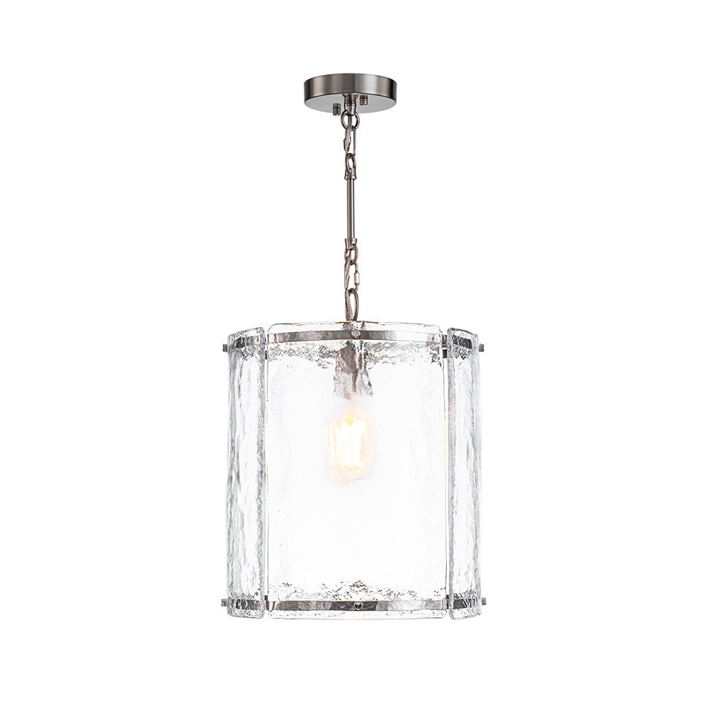 Hanglamp Glas Cilindervormig Kooi Metaal Transparant Geribbeld Water Textuur Keukenlamp Eetkamer Woonkamer | Sulvida