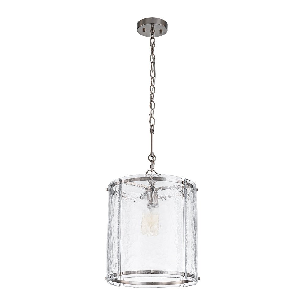 Hanglamp Glas Cilindervormig Kooi Metaal Transparant Geribbeld Water Textuur Keukenlamp Eetkamer Woonkamer | Sulvida