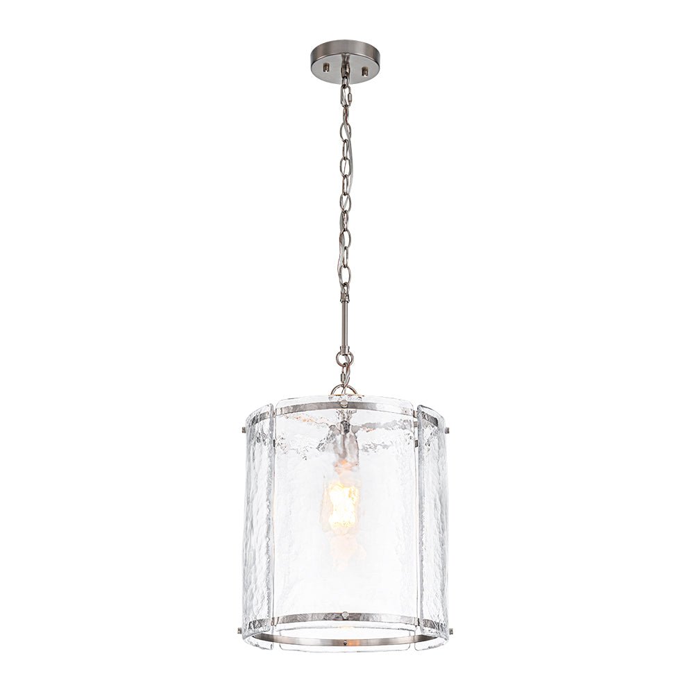 Hanglamp Glas Cilindervormig Kooi Metaal Transparant Geribbeld Water Textuur Keukenlamp Eetkamer Woonkamer | Sulvida