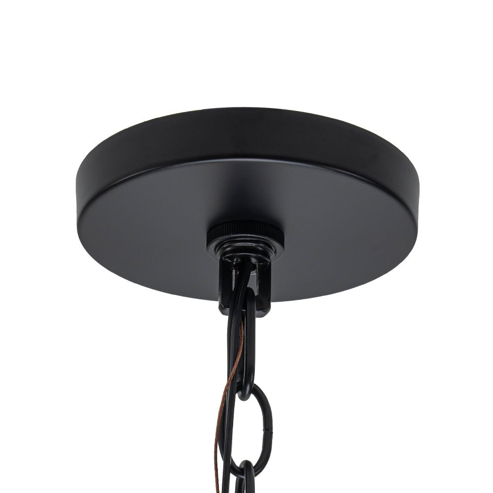 Cylindrische Kooilantaarn Hanglamp Helder Glas 8 Lichtpunten Kaarsstijl Zwart Goud Messing Eetkamer Woonkamer | Sulvida