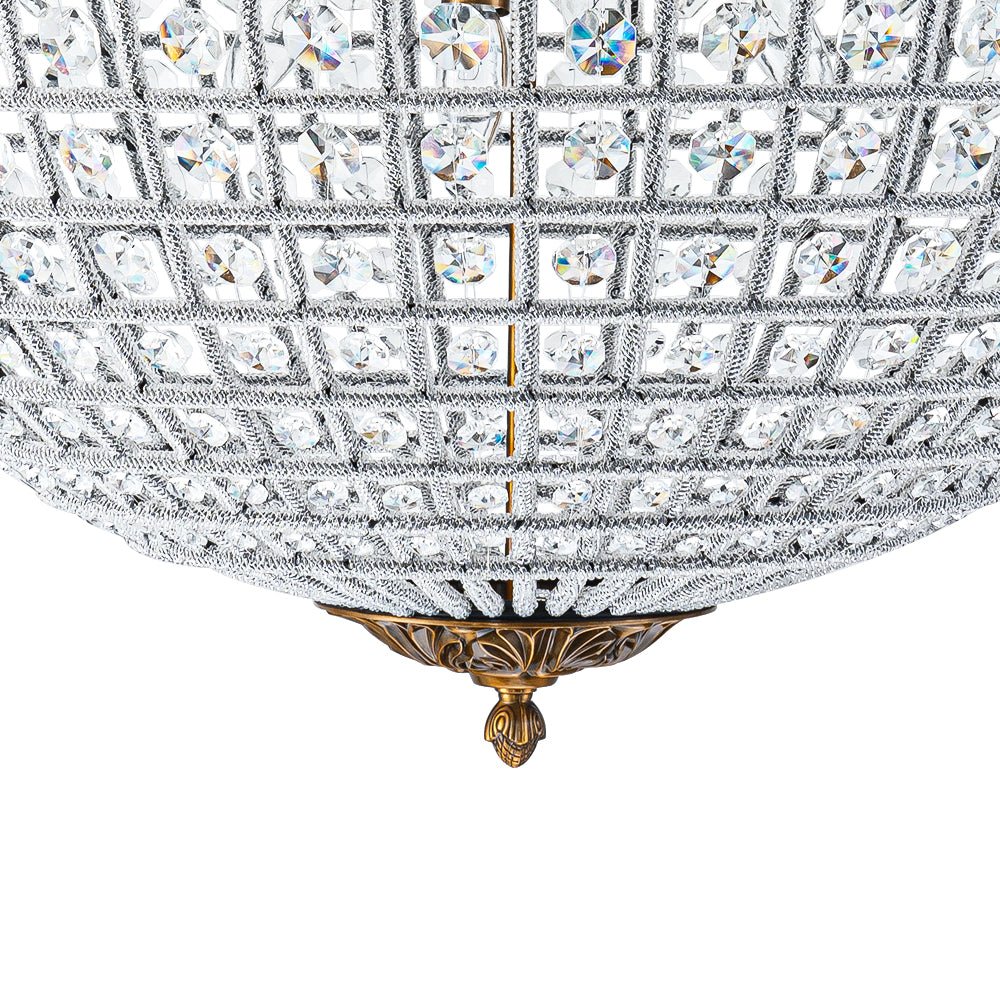 Kristallen Bolkroonluchter Antiek Messing Orbit Hanglamp Glas Verstelbare Ketting Klassiek Interieur | Sulvida
